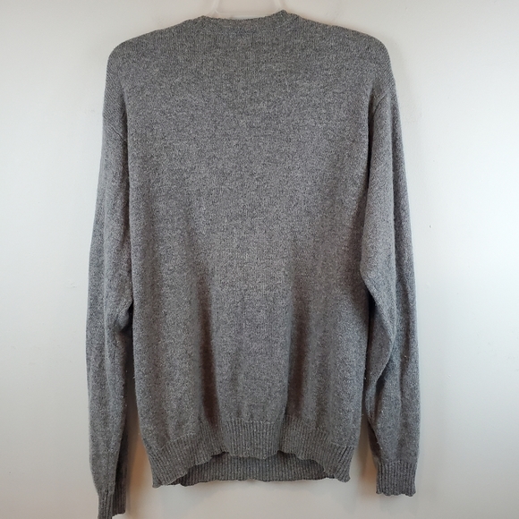 Jos A Bank Argyle Lambs Wool Sweater Size XL Mens Gray Crew Neck Knit - Picture 5 of 7